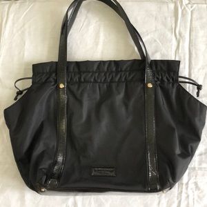 Kate Spade black nylon and patent leather satchel